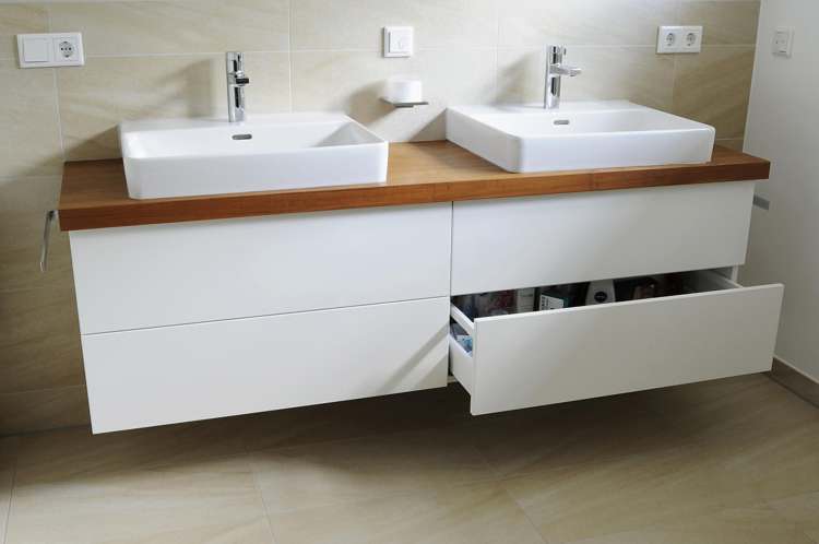 Waschtisch Teak mit Unterschrank auf Waschtisch Teak mit Unterschrank auf